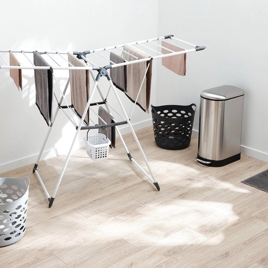 5Five Prullenbak/pedaalemmer Ariane - zilver - rvs metaal - 30 liter - 42 x 25 x 62 cm - keuken