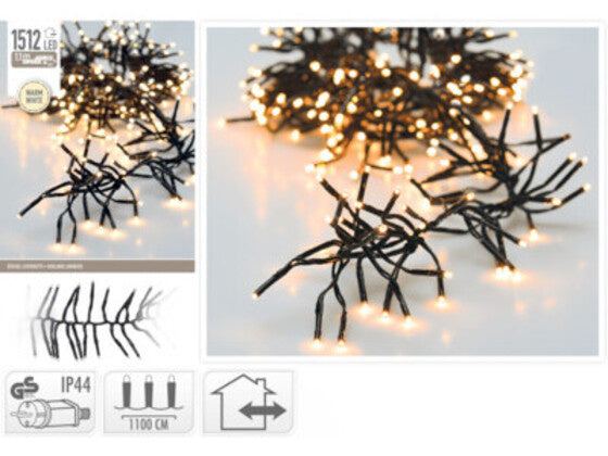 Kerstverlichting 11 meter – 1512 LED – Warm Licht – Geschikt voor Binnen en Buiten