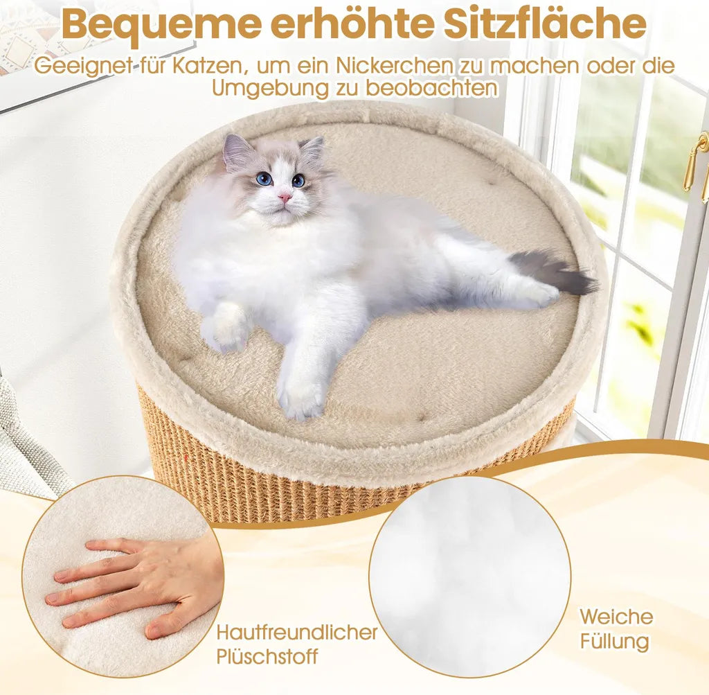 Coast Krabton 4-Laags – Kattenhuis met 3 Kattenholen en Sisal Krabvlak Ø36 x 59,5 cm