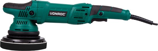 VONROC – Excentrische Poetsmachine Dual Action – 1050 W & 150 mm – Voorzien Van Soft Start En Constant Speed Electronics – Voor Auto En Boot – Zwart En Blauw Kunststof