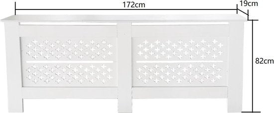 Elegante Radiatorombouw - Verwarmingsombouw - Witte Radiatoromkasting - 172 cm x 82 cm