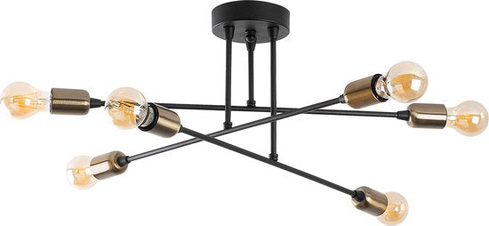 Opviq Black Chandelier - 1501 - 40W - Metaal - 66 x 66cm - Zwart