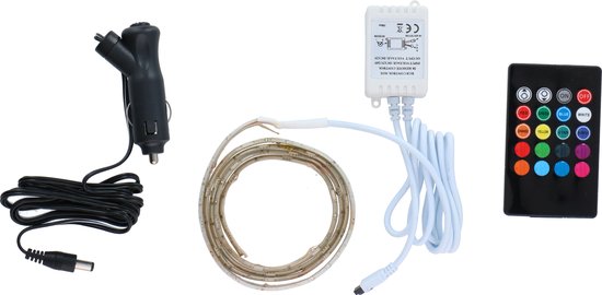 Dunlop LED-Strip – 1 Meter – 30 LED’s – 16 Kleuren – Dimbaar – Met Afstandsbediening – 12V/24V