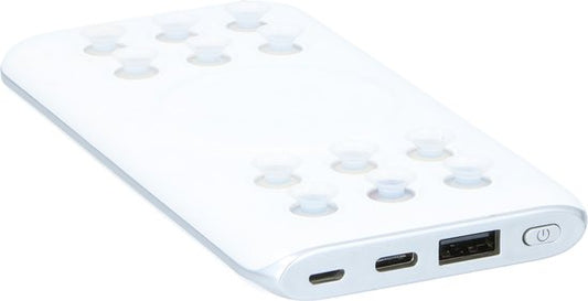 Grundig Draadloze Powerbank - 600mAh - met Zuignappen - Incl. Oplaadkabel - 2 USB Poorten - Wit