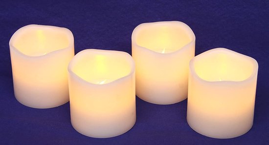LED Kaarsen 5 x 7 cm - Set van 4 - met Timer - Wit