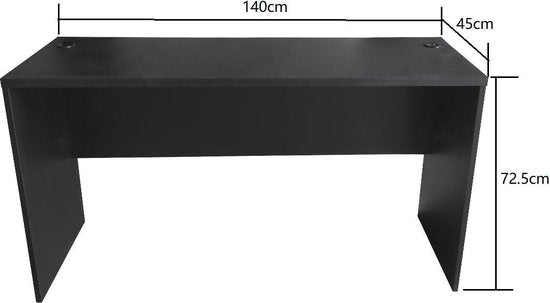 Bureau - Computer Meubel - 140 cm breed en 50 cm diep - Zwart