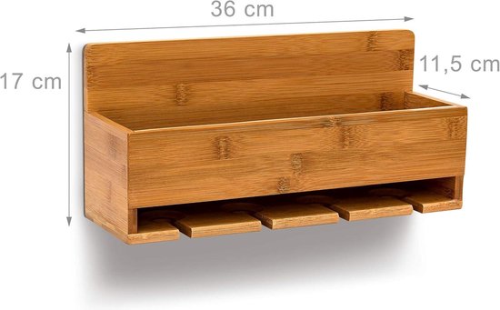 SoBuy - Wandgemonteerd wijnrek met glazenhouder - 17x37x115 cm