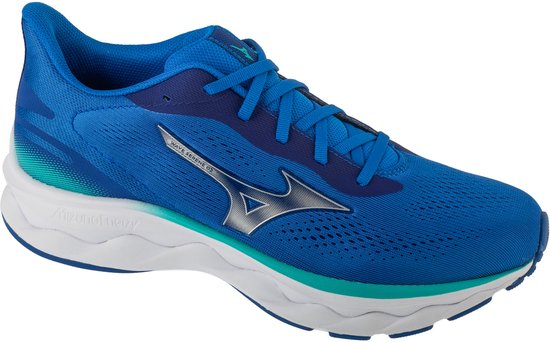 Mizuno Wave Serene 2 Hardloopschoenen Heren - Estate Blue/Silver/LightYellow - Maat 44.5