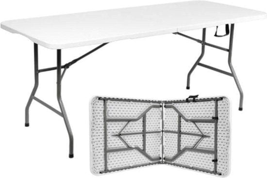 Livista Klaptafel - Inklapbaar - Vouw - 180x70 cm - Antislip - Weerbestendig - Wit