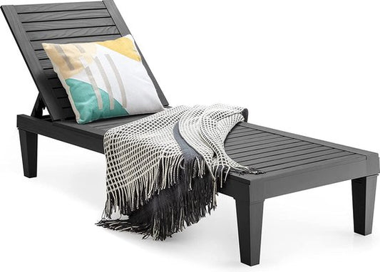 Coast Buiten Ligstoel met Verstelbare Rugleuning - 190 x 57,5 x 29cm - Zwart