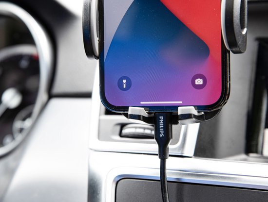 Philips Oplader USB DLC5204V/00 - 120 cm - Lightning - Apple - Zwart