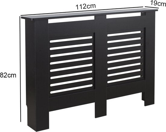 VVD Radiator Omkasting - MDF - 12x82x19cm - Zwart