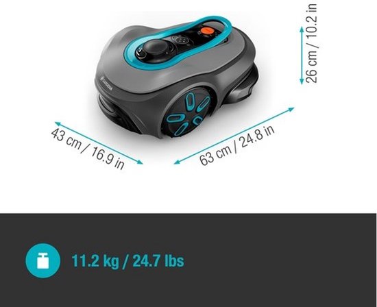 Gardena Smart Sileno Free 1000 robotgrasmaaier – tot 1000 m² – 63 x 43 x 26 cm