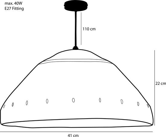 Mica Decorations Joulz Hanglamp - H22 x Ø41 cm - Lichtbruin