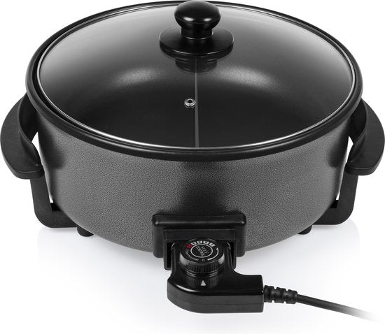 Tristar Hapjespan PZ-9135 - Elektrische Hapjespan met Deksel 30 cm - Snackpan XL - Anti-aanbaklaag en Regelbare Thermostaat - Maximaal 250 ⁰C - Zwart