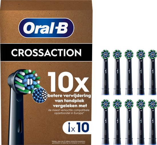 Oral B - 10x Opzetborstels - Cross Action Black