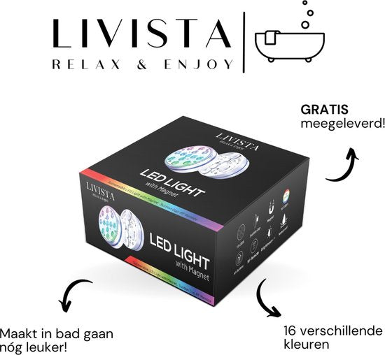Livista Zitbad - XXL - Opvouwbaar - 158 cm - LED - Rugkussen - Blauw