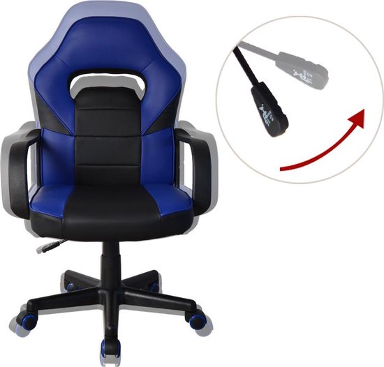 VDD Gamestoel Thomas junior - zwart blauw