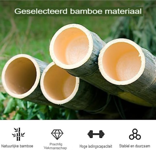 Coast Barkrukken – 2-Delig – Opvouwbaar – Bamboe met Voetsteun – Zithoogte 61 cm – Natuur
