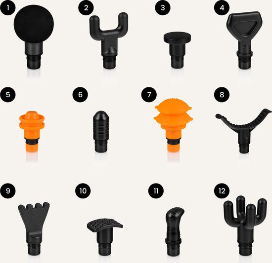 Opzetstukken Zeegma massagegun - 12 Stuks