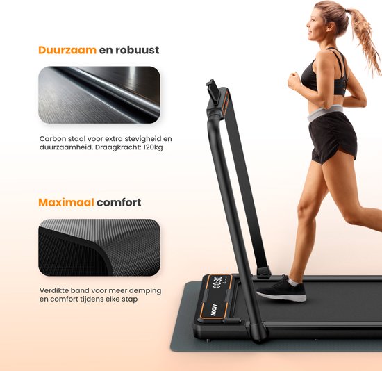 Moovv Loopband Smartstep Pro V2 - 1-12 km/u - Inklapbaar - 124 x 54 x 105 cm - Zwart