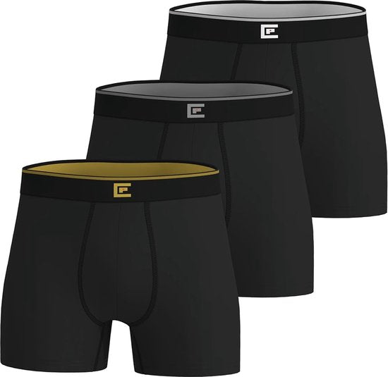 Bamboo Elements Boxershorts Heren - Zwart - maat M - 3 Stuks