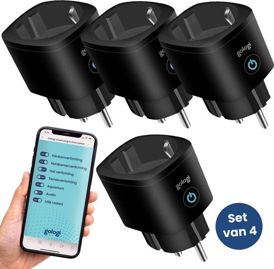 Gologi Smart plug 4 Stuks - Zwart