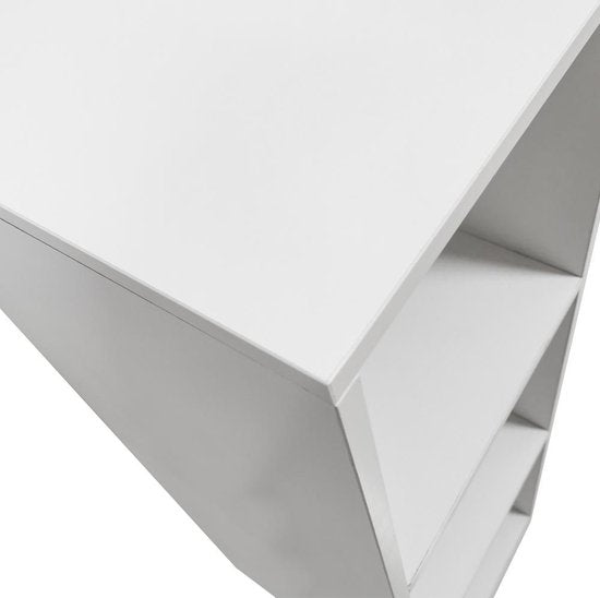 VDD Lp platen vinyl opbergkast 3 vakken - wit - 34x34x104 cm