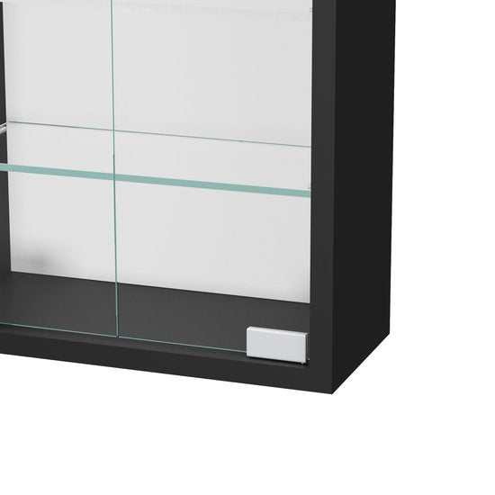VVD - Vitrinekastje wandvitrine - 40 x 60 x 12 cm - Zwart