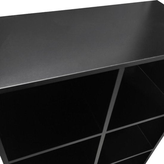 VVD Vakkenkast - 6 Open Vakken - 97.5x65.5x33 cm - Zwart