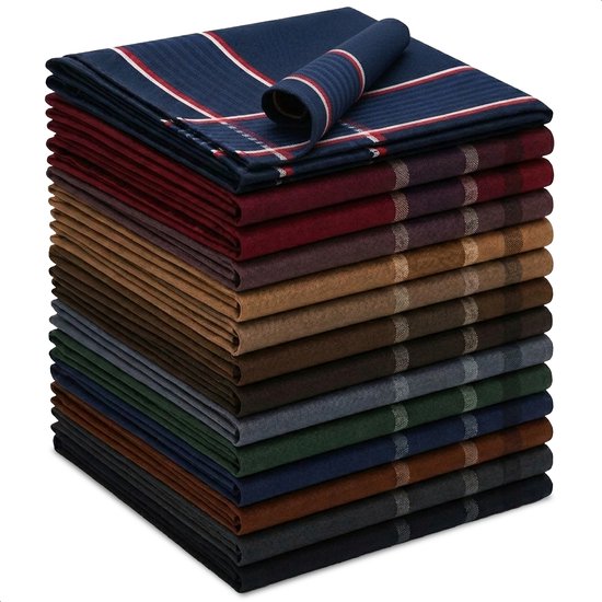 Luft Zakdoeken heren 100% katoen - 14 stuks - 40x40cm - Herbruikbaar