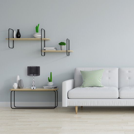 Tafellamp Zwart/Zilver – E27 Nachtkastlamp met Kristallen Voet – 54 x 29,5 cm