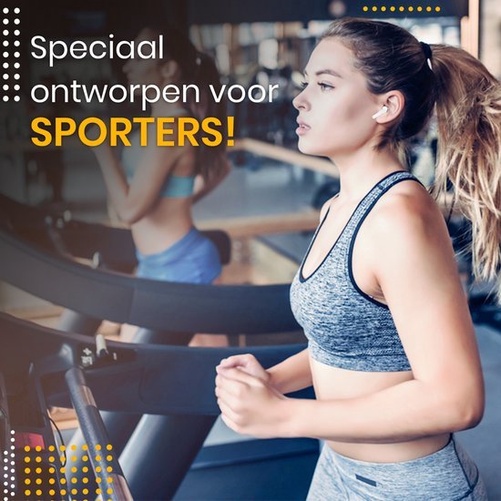 Draadloze Bluetooth Oordopjes – Sport Earbuds – Voor Smartphone & Laptop – Wit