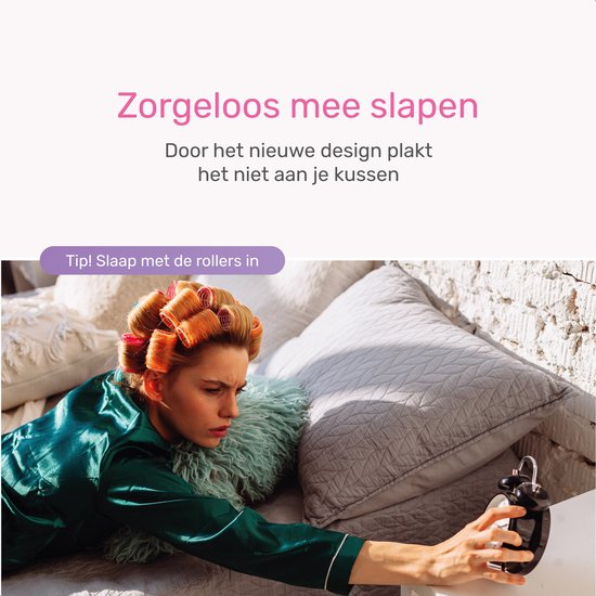 Krulspelden Set Zonder Hitte – 18 Rollers + 20 Klemmen – Heatless Curls – 3 Maten – Blauw/Roze