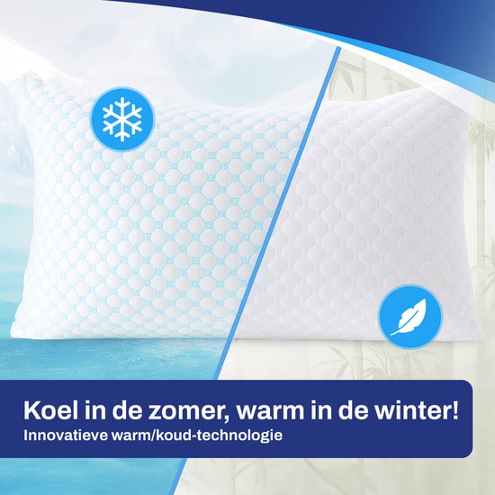 Sleeptight Verstelbaar Hoofdkussen – 70 x 50 x 16 cm – Ergonomisch Traagschuim Kussen voor Zijslapers