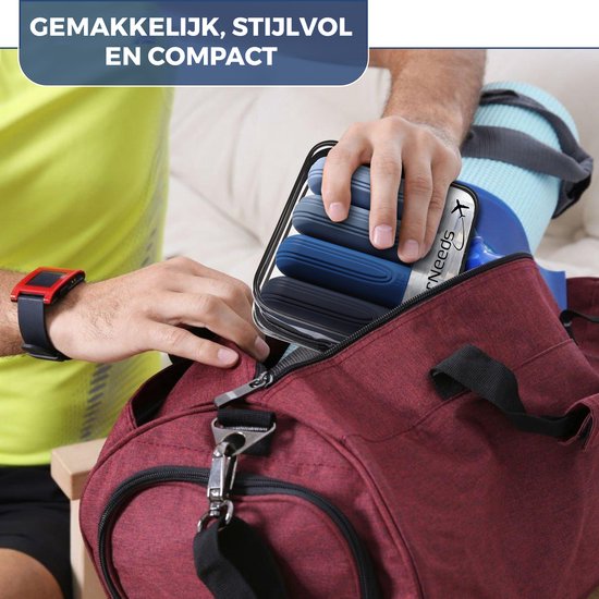 EverNeeds Reisflesjes Met Etui - Navulbaar - Siliconen Reisflesjes Handbagage - Blauw - 4 Stuks
