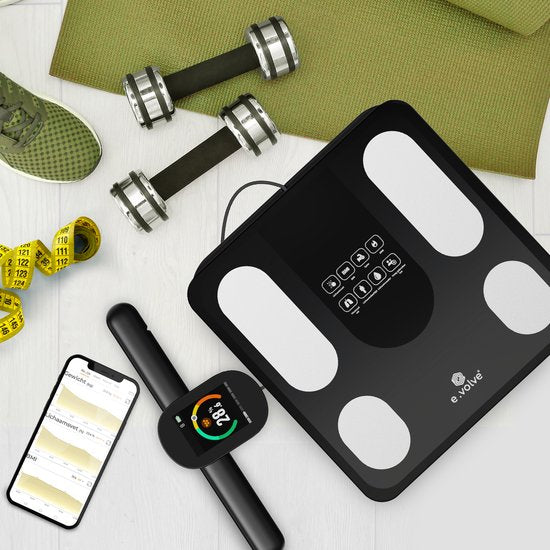 e.volve premium Personenweegschaal Digitaal Zwart