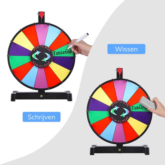 Jespro Rad van Fortuin XL Ø45cm - 14 Schrijfvakken Met marker & Wisser