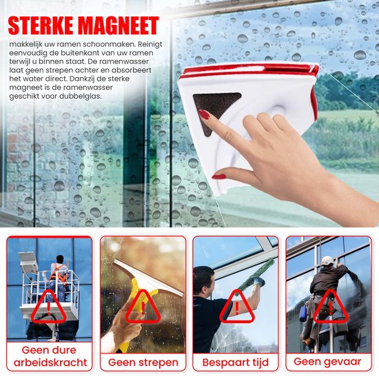 TibaGoods Magnetische Raamwisser Voor Dubbelglas - Ruitenreiniger - Ramenwasser - Magneet Ramenwisser