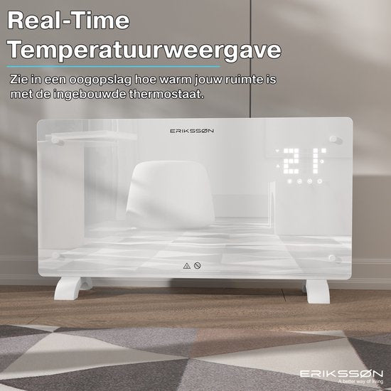 Erikssøn Elektrische Kachel - 2000W Heater - wit