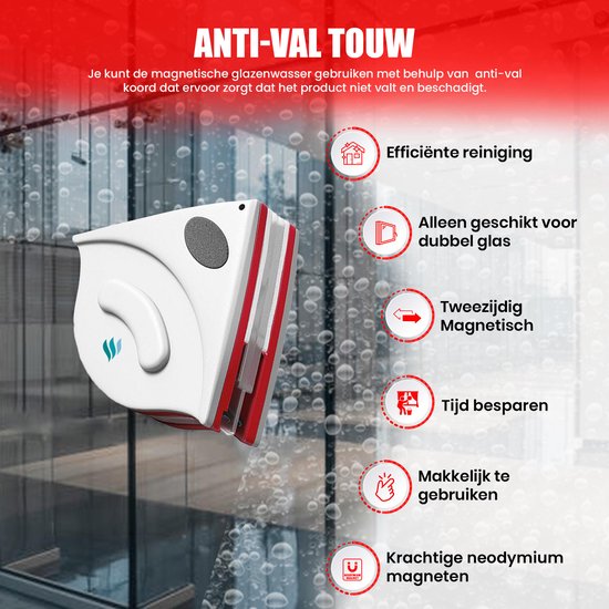 TibaGoods Magnetische Raamwisser Voor Dubbelglas - Ruitenreiniger - Ramenwasser - Magneet Ramenwisser