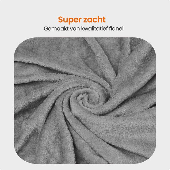 Goliving - Elektrische deken met mouwen - Fleece - Knuffeldeken groot - Wasbaar - met 9 standen en timer - 195x125cm - Grijs