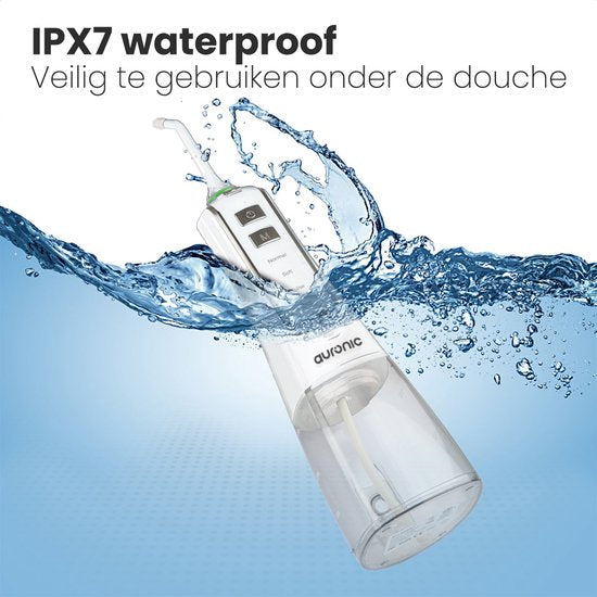 Auronic Waterflosser 300 ml - 4 Opzetstukjes - Wit