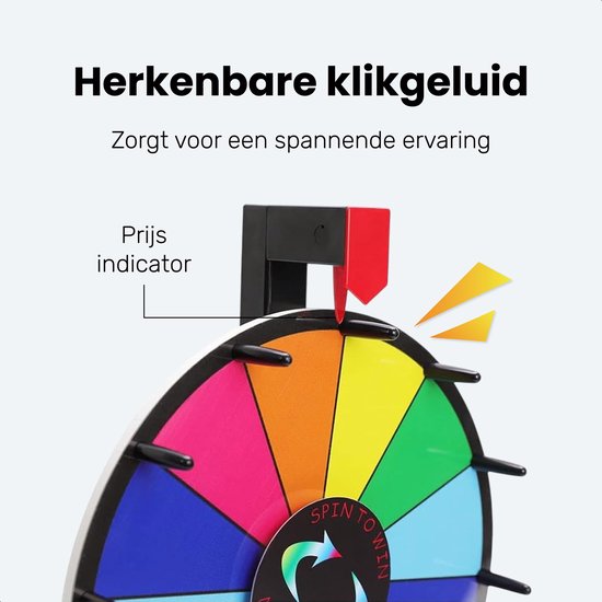 Jespro Rad van Fortuin XL Ø45cm - 14 Schrijfvakken Met marker & Wisser
