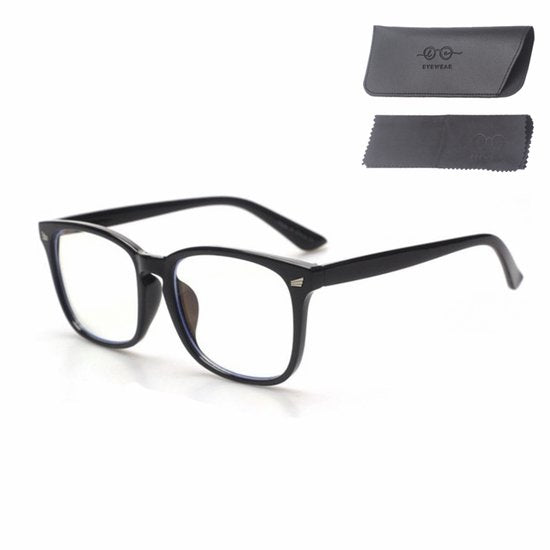LC Eyewear Computerbril - Blauw Licht Bril Zonder Sterkte - Blue Light Glasses - Beeldschermbril - Design - Unisex - Zwart