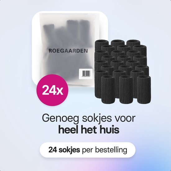 Roegaarden Stoelpoot Beschermers Sokken Zwart Vloerbescherming 24 stuks