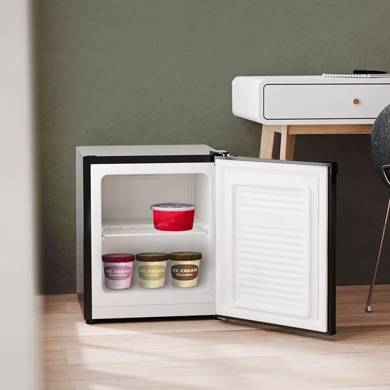 KitchenBrothers Mini Vriezer - 33L - Kleine Diepvrieskast - Vrijstaand - Compact - Zwart