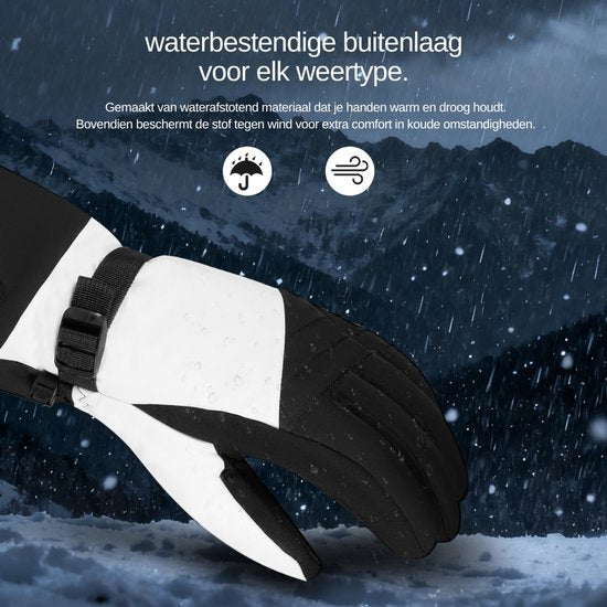 Saaf Verwarmde Handschoenen Wit - 3 Warmtestanden - 68°C - Inclusief 2x 2700mAh Powerbanks - Maat S