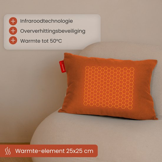 Auronic Infra rood warmte kussen Classic 45x60 cm - Sunset Oranje