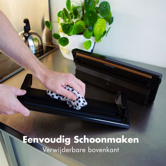 KitchenBrothers Vacuümmachine – 4 Standen – 110 W – 36 x 14.2 x 6.7 cm – Zwart